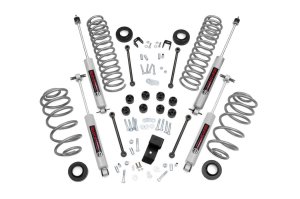 Jeep Wrangler Suspension Lift Kit - Rough Country - 3.25 Inch Lift Kit, N3-Series, N2.0 Series Shock Absorbers - Metallic Silver - '97-'02